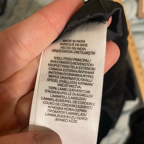 NEW Polo Ralph Lauren Black 100% Lambs Leather Asymmetric Midi Skirt Size 4 NWT - Picture 9 of 9